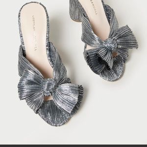 Loeffler Randall Penny Dark Silver Bow Heel NIB 8.5